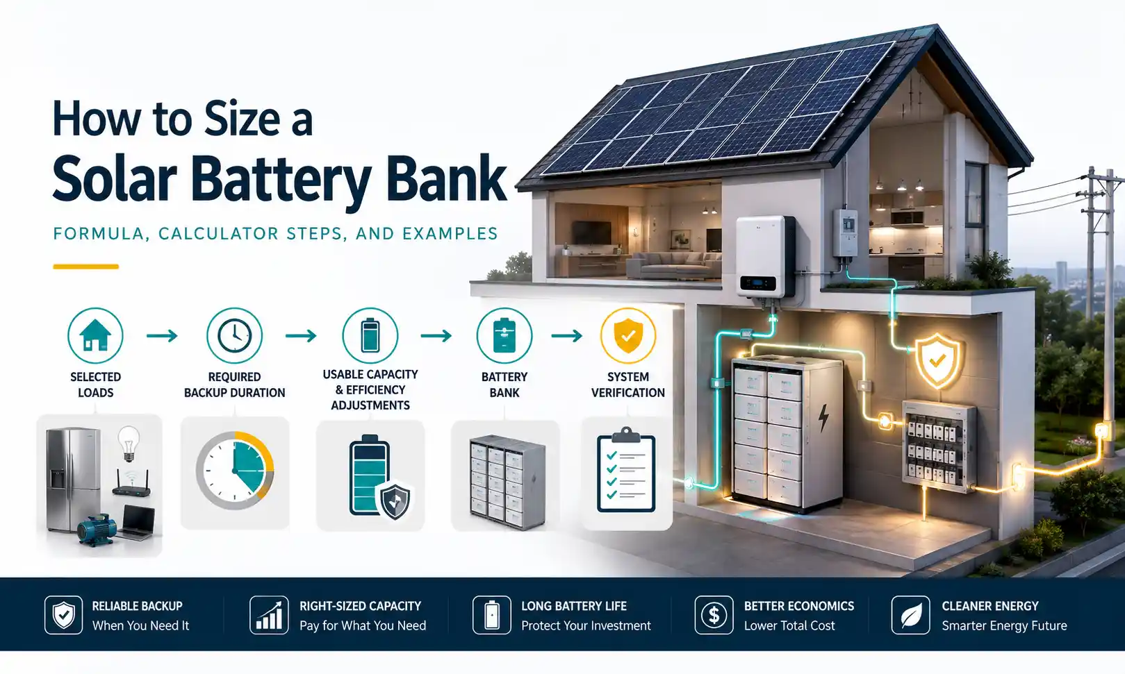 Cómo dimensionar un banco de baterías solares (Fórmula + Ejemplos)